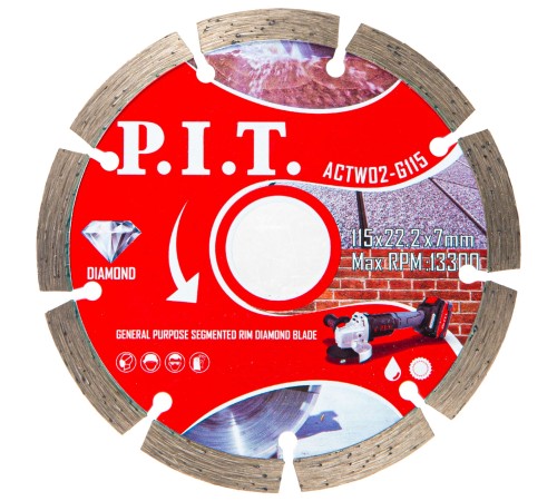 Диск алмазный отрезной сегментированный P.I.T. ACTW02-G115