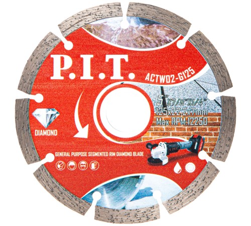 Диск алмазный отрезной сегментированный P.I.T. ACTW02-G125