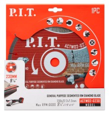 Диск алмазный отрезной сегментированный P.I.T. ACTW02-G230