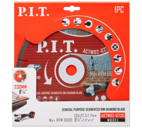 Диск алмазный отрезной сегментированный P.I.T. ACTW02-G230