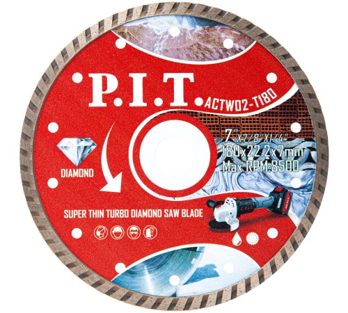 Диск алмазный отрезной Turbo P.I.T. ACTW02-T180