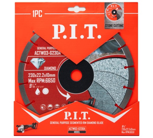 Диск алмазный отрезной сегментированный P.I.T. ACTW03-G230A