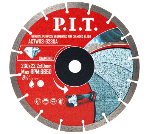 Диск алмазный отрезной сегментированный P.I.T. ACTW03-G230A