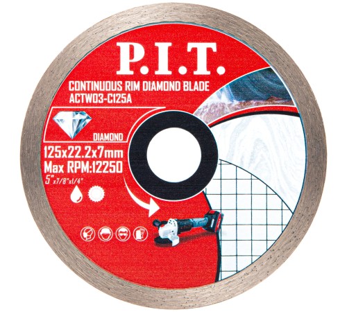 Диск алмазный отрезной сплошной P.I.T. ACTW03-C125A