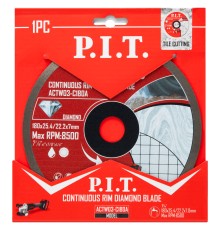 Диск алмазный отрезной сплошной P.I.T. ACTW03-C180A