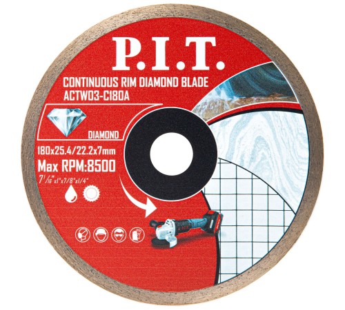 Диск алмазный отрезной сплошной P.I.T. ACTW03-C180A