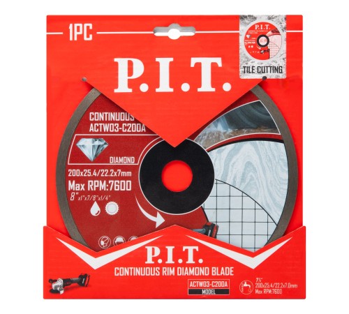 Диск алмазный отрезной сплошной P.I.T. ACTW03-C200A