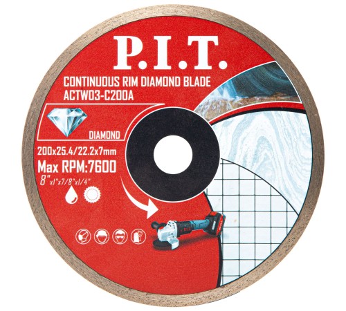 Диск алмазный отрезной сплошной P.I.T. ACTW03-C200A