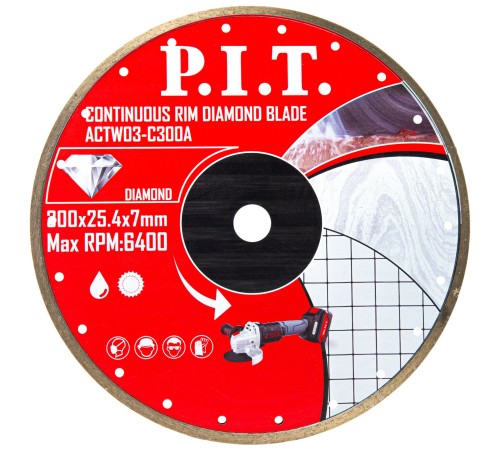 Диск алмазный отрезной сплошной P.I.T. ACTW03-C300A
