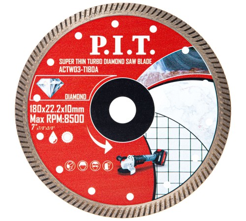 Диск алмазный отрезной Turbo P.I.T. ACTW03-T180A