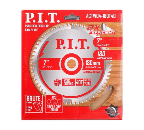 Диск пильный по дереву P.I.T. ACTW04-180T40