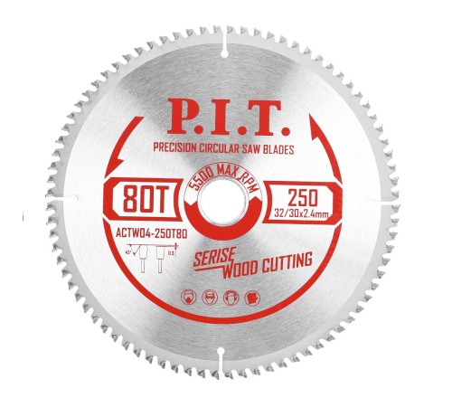 Диск пильный по дереву P.I.T. ACTW04-250T80