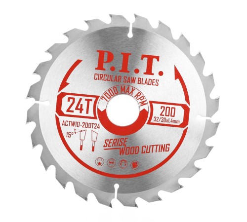Диск пильный по дереву P.I.T. ACTW10-200T24
