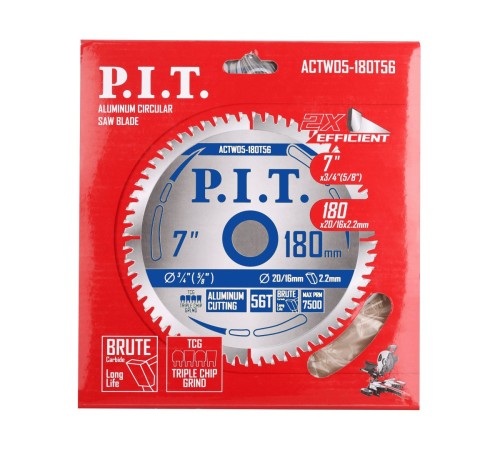 Диск пильный по алюминию P.I.T. ACTW05-180T56