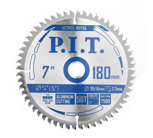 Диск пильный по алюминию P.I.T. ACTW05-180T56