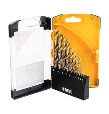 Набор сверл по металлу, 1-10 мм, Р6М5К8-TiN, Golden Tip, 10 шт Denzel