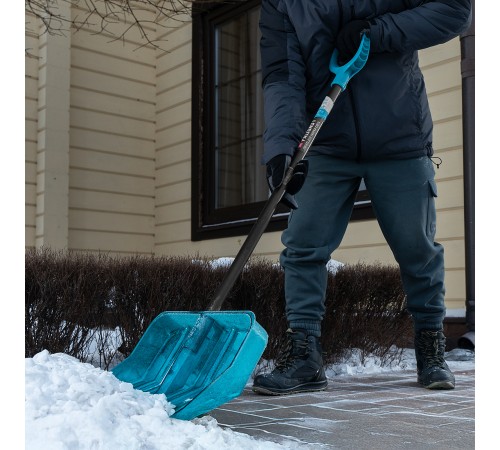 Лопата для уборки снега поликарбонат, 460х400х1380 мм, алюминиевый черенок, LUXE Palisad