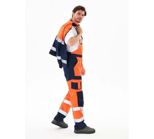Костюм сигнальный PROFLINE Specialist-2 МВО (тк.Смесовая,240) п/к, оранжевый/т.синий