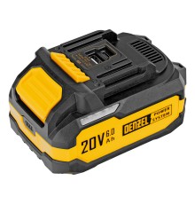 Батарея аккумуляторная BH-20-6.0, Li-Ion, USB, 20 В, 6,0 Ач// Denzel