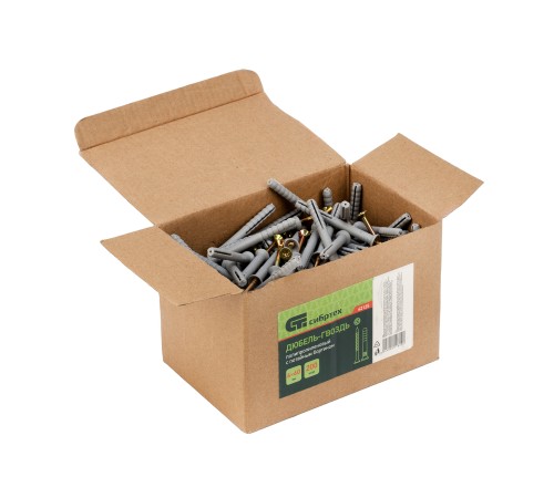 Дюбель-гвоздь полипропиленовый с потайным бортиком 6 х 60 мм, 200 шт Сибртех