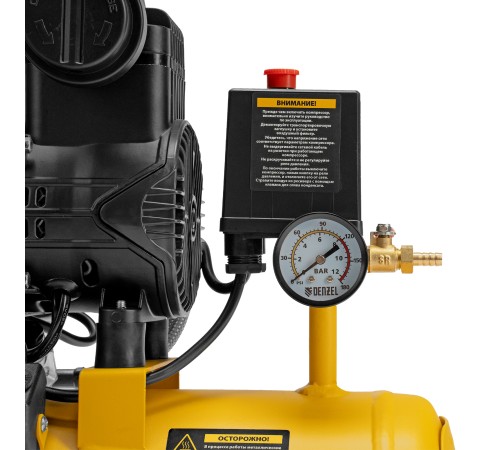 Компрессор безмасл. малошумный DLP-950/10, 950Вт,10 л, 2850 об/мин, 170 л/мин Denzel