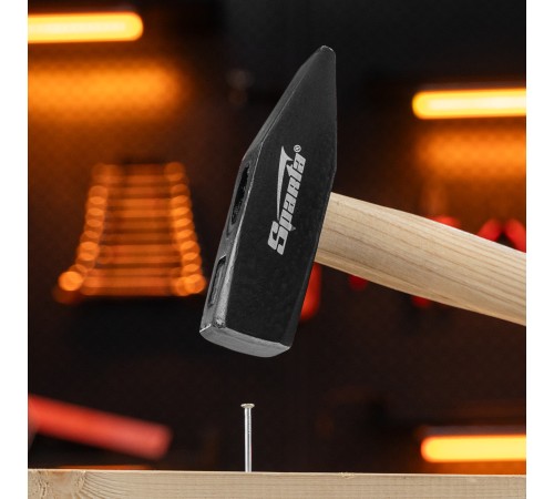 Молоток слесарный, 1000 г, квадратный боек, деревянная рукоятка Sparta