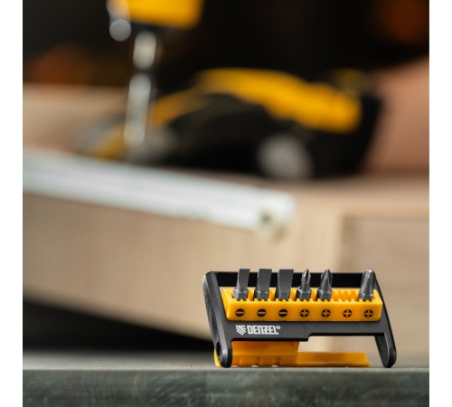 Набор бит с магнитным держателем, S2, 8 шт Denzel