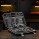 Набор инструментов, 1/2", 1/4", CrV, S2, пластиковый кейс, 82 предмета Denzel