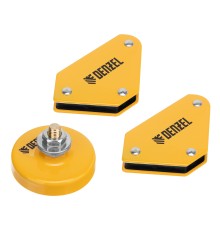 Набор из 2 магнитных сварочных фиксаторов и магнитной клеммы "масса" Denzel