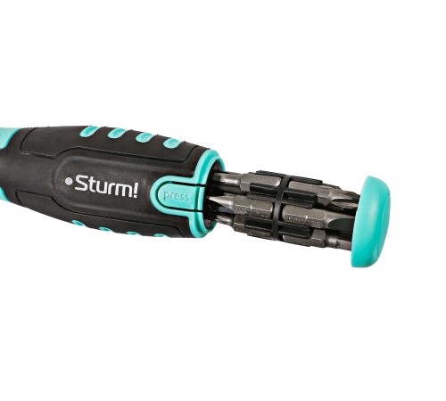 Отвертка реверсивная, автоматический битодержатель, 12 в 1 CrV Sturm!