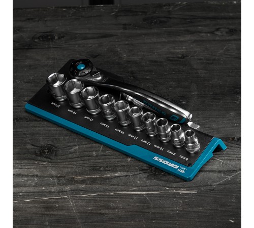 Набор торцевых головок, трещотка 120 зубьев, 12 предметов, 3/8