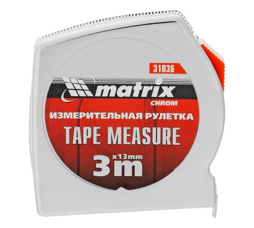 Рулетка Chrom,3 м x 13 мм,хромированный корпус Matrix Рулетка Chrom,3 м x 13 мм,хромированный корпус Matrix