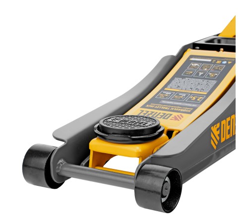 Домкрат гидравлический подкатной, 2,5 т, 85-430 мм, быстрый подъем, низкий подхват, проф. Denzel