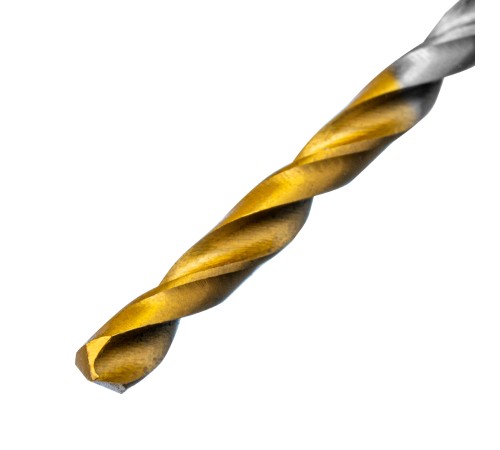 Сверло спиральное по металлу 3 x 60 мм, Р6М5, Golden Tip , 2шт. Denzel