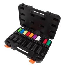 Набор ударных глубоких шестигранных головок 1/2", 15-24 мм, 18 предметов, кейс AFFIX AF00640180C