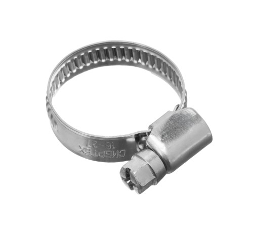 Хомуты нержавеющая сталь, Стандартное болтовое крепление 16-27 мм, 100 штук в упаковке, ширина 9 мм Сибртех