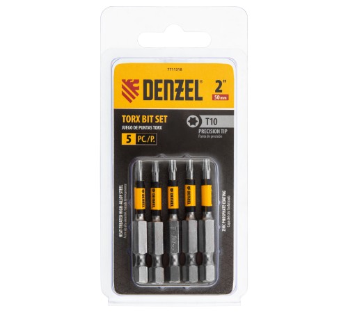 Бита T10x50, 5 шт.// Denzel Бита T10x50, 5 шт.// Denzel