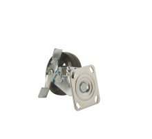 Колесо большегрузное поворотное SCdb 55 125 мм обрезиненное с тормозом (N)