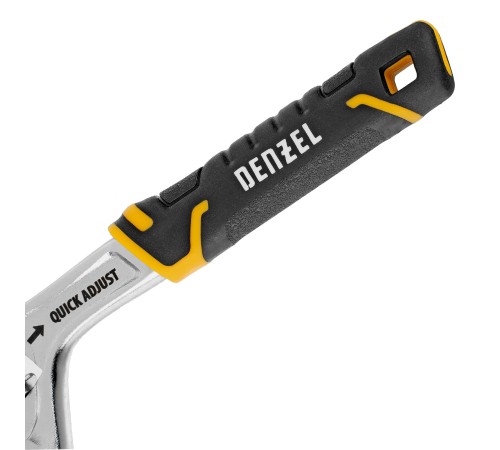 Ключ разводной, 150 мм (раскрытие до 23 мм), CrV, с быстрым сбросом, кованый, TPR рукоятка Denzel