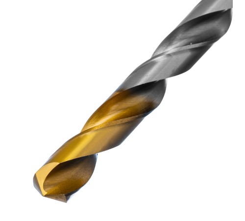 Сверло спиральное по металлу 12 x 205 мм, Р6М5, Golden Tip, удлиненное Denzel