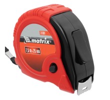 Рулетка Rubber,7,5 м х 25 мм,обрезиненный корпус Matrix