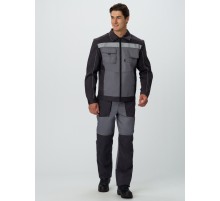 Костюм Лидер (тк.Балтекс,210) п/к, т.серый/св.серый