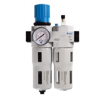 Фильтр влагоотделитель с редуктором и лубрикатор 3/4", с манометром МАСТАК 690-51