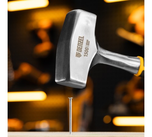 Кувалда 1,5 кг, цельнометаллическая, двухкомпонентная рукоятка Denzel