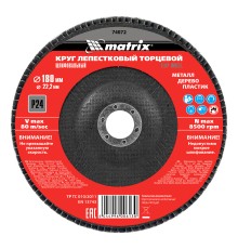 Круг лепестковый торцевой, P 24, 180 x 22.2 мм Matrix
