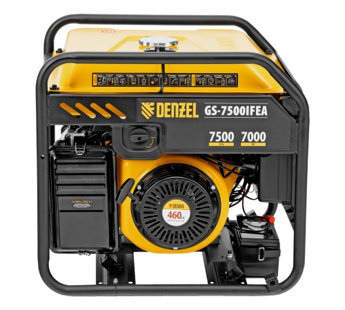 Генератор инверторный GS-7500iFEA, 7,5 кВт, 230 В, открытый корпус, электростартер, ATS DENZEL