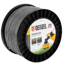 Леска для триммера двухкомпонентная звезда, 2,4мм х 260м, на DIN катушке EXTRA CORD Denzel