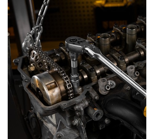 Набор инструментов, 1/2", 1/4", 3/8", CrV, S2, пластиковый кейс, 144 предмета Denzel