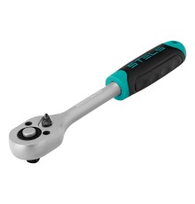 Ключ-трещотка 3/8", CrV, 72 зуба, с быстрым сбросом, матовый хром Stels