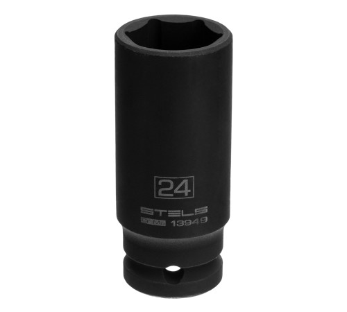 Головка ударная удлиненная шестигранная, 24 мм, 1/2, CrMo Stels